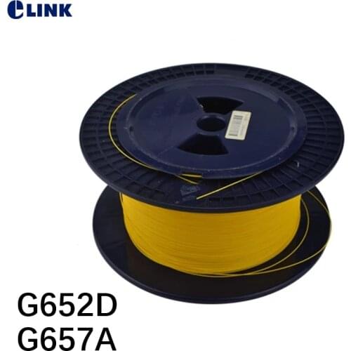 2500mtr 0.9mm tighted fiber optic cable G652D G657A 9/125um SM yellow for fiber pigtails ftth Singlemode wire 2.5km/roll ELINK