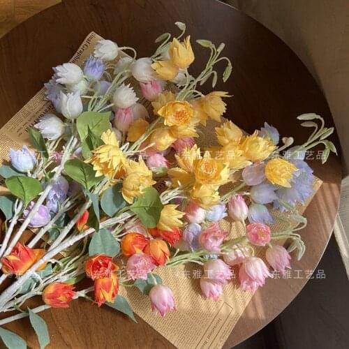 1pc Lantern Flower Simulation Flower Bouquet Living Room Decoration Interior Layout Flower Arrangement Material