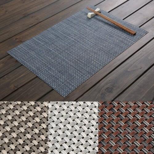1PC Quality Plain Color Euro Exquisite PVC Placemats Woven Placemat for Dining Table Heat Resistant Table Mat 40x35CM