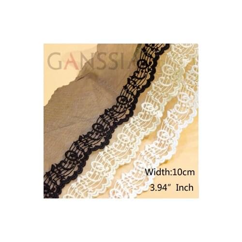 1yard Width:10cm Flower Quality Lace Trim Iovry White& Beige&Black For Embroidery and Skirt Intimate Accessories(SS-2238)