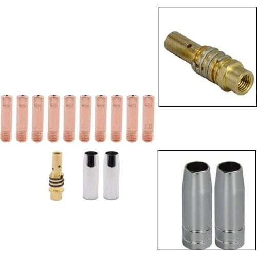 13Pcs 14AK Welding Torch Consumables MIG Torch Gas Nozzle Tip Holder of 15AK MIG Welding Torch