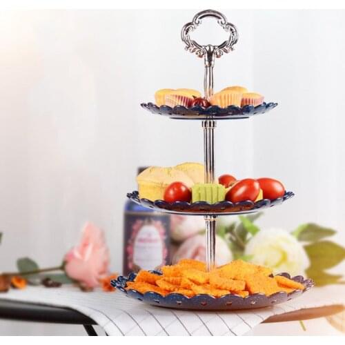 3 Tier Wedding Birthday Party Cake Plate Afternoon Tea Dessert Stand Tray Fruit Snacks Display Tower