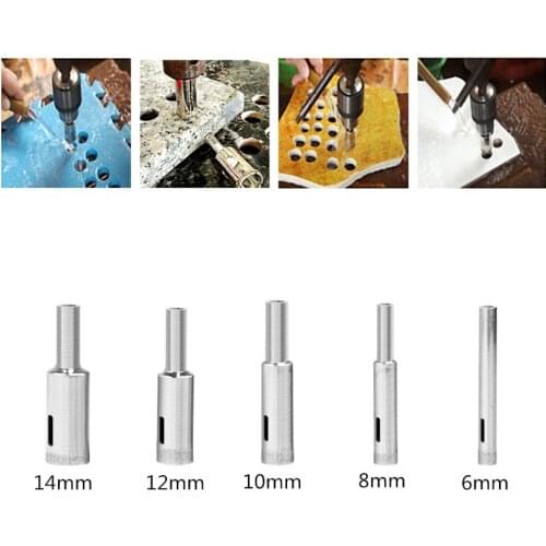 5pcs Diamond Holesaw Drill Bit Tool For Ceramic Porcelain Glass Marble 6-14mm