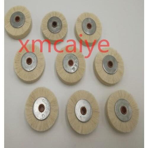 6 piece Komori Roland white high quality soft hair iron core brush, brush wheel for printing machine,size 47*6