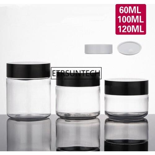 60ml 100ml 120ml Crystal Clear Plastic Empty Bottle jar Originales Refillable Cosmetic Cream Eye Gel Jars Containers F1352