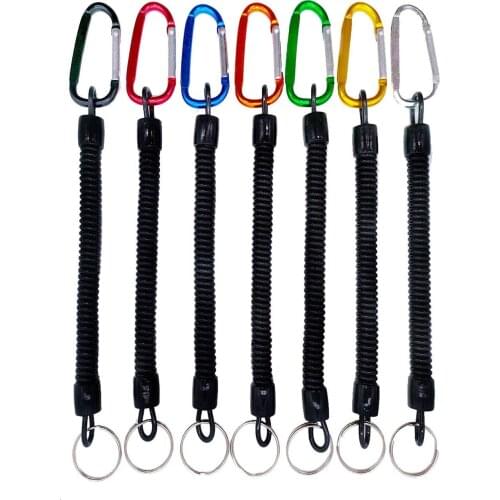 7PCS Colorful Fishing Lanyard Safe Fishing Tool Rope Carabiner Anti-Lost Rope Sub-Plier Control Fish Hang Buckle Rope