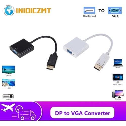 INIOICZMT Display Port DP Male to VGA Female Adapter DP to VGA Cable DP to VGA Converter For PC Computer HDTV Monitor Projector
