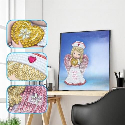 Special Shaped Diamond Painting Angel Modern Pattern DIY 5D Partial Drill Cross Stitch Kits Crystal Arts Home Wall Decoration
