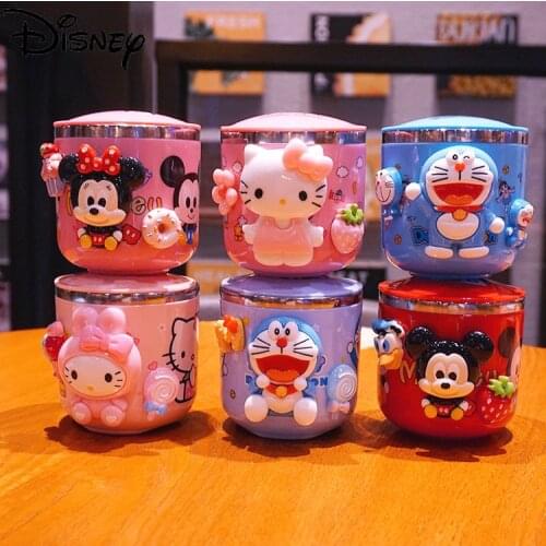 Disneys new cartoon childrens water cup home anti-fall baby drinking cup handle with lid primary school kindergarten milk cup