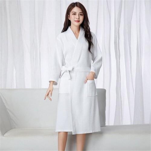 Kimono robe waffle bathrobe couple yukata bathing absorbent men and women nightgown hotel beauty salon bath towel pijamas women