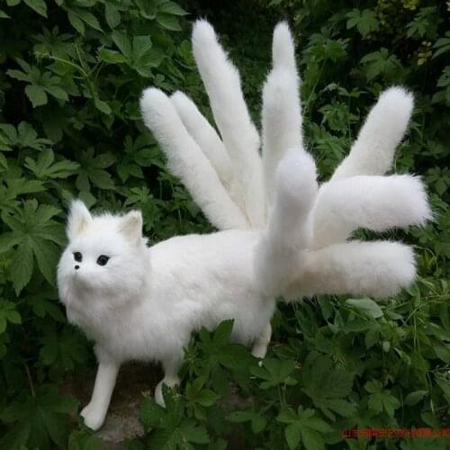 Simulation cute white fox 65x23cm model polyethylene&furs fox model home decoration props ,model gift d566