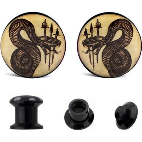 JUNLOPWY Internally Thread Screw Flesh Tunnels Acrylic Ear Plug Gauges Logo Earring Expander Body Jewelry Piercing mix 4-16mm