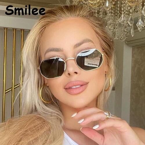 Classic Vintage Gold Black Hexagon Mens Womens Sunglasses Brand Designer Small Frame Sun Glasses Strong Alloy Square Shades UV