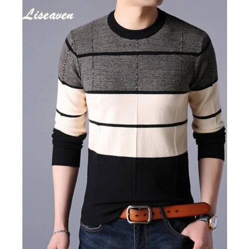 Liseaven Fashion Sweaters Men O-Neck Pullovers Sweater Pull Homme Mens Clothing