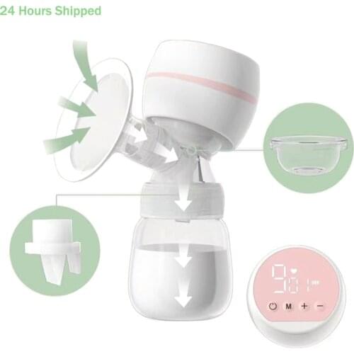 Electric Breast Pump Milker Suction Large Automatic Massage Postpartum Milk Maker PP silicone LED Display 180ml Bebes Accesorios