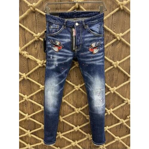 Men Jeans Pencil Pants Motorcycle Party Casual Trousers Street Clothing 2021 Denim Man Clothin 9802