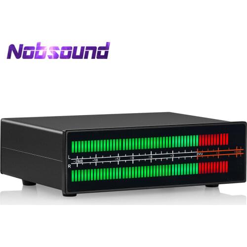 Nobsound Dual Channel LED Sound Level Meter MIC+LINE Music Spectrum Visualizer Display Stereo Audio Splitter Adapter
