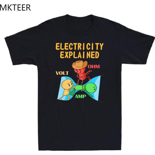 Ohm Volt Amp Electricity Explained Funny Electrician Nerd Mens Novelty T Shirt Casual Loose Men Tshirt New Design Cool T-Shirt