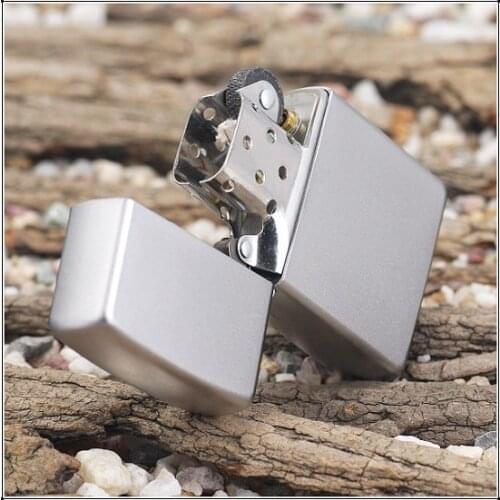 Genuine Kerosene Lighter Windproof Gasoline Oil Pure Copper Silver Light Plate Business Gift Outside Tool