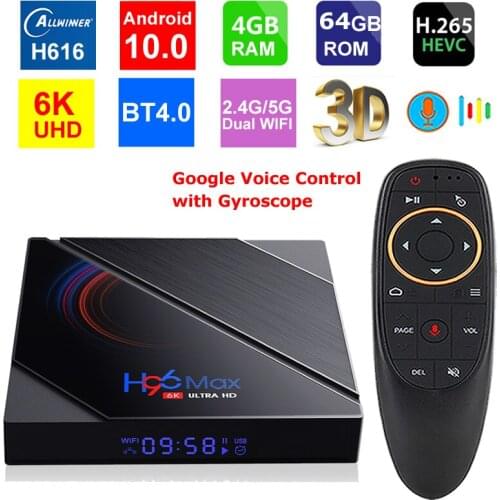 H96 MAX H616 Android 10 6K Smart TV Box Allwinner H616 4G RAM 64G ROM 2.4G 5G Dual Wifi BT4.0 3D 4K Youtube Media Player