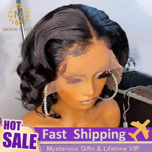 Hd Transparent Lace Front Wig 13x6x1 Lace Front Wig Short Wigs Human Hair For Black Women Brazilian Hair Human Hair Glueless Wig