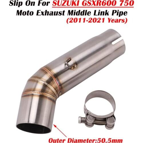 Slip On For SUZUKI GSXR600 GSXR750 L1 L6 17 18 19 20 21 Motorcycle Exhaust Middle Link Pipe Muffler Modified Connection Tube
