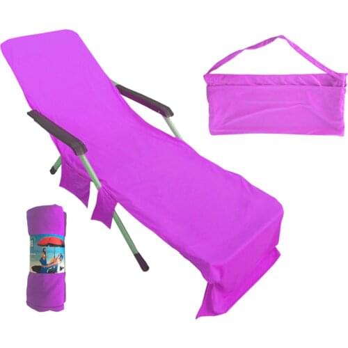 Camping Fishing Chair Beach Bed Chair Towel Long Strap Pool Sleeping Chairs Towel Cover With Pocket for Sun Outdoor Tools