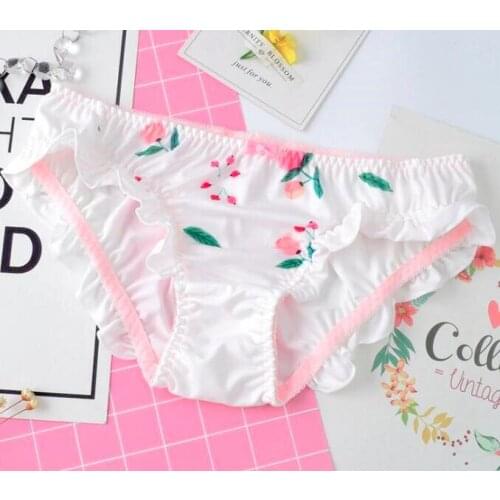 2019 New Arrival 100% Real Photo M L Lovely Cute Lolita Strawberry Cherry Butterfly Ruffle Panties Underwear Brief Knicker WP567