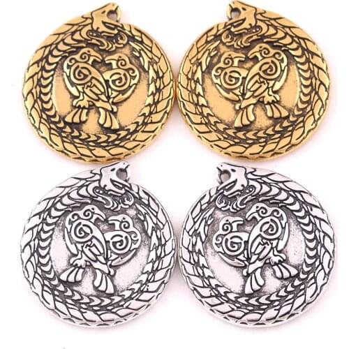 Vintage Dragon Raven Pendant Viking Nordic Totem Animal Amulet Jewelry Accessories