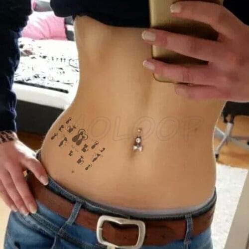 Water Transfer Black Sexy Couples Cat Tattoo Body Art Waterproof Temporary Fake Flash Tattoo for Man Woman Kid 10.5*6 Cm