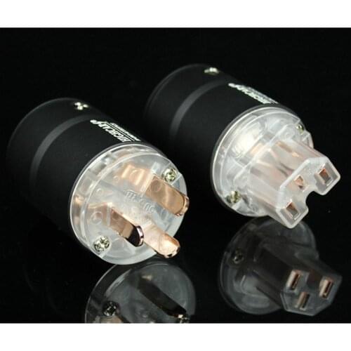 High-end 6N Pure Red Copper US Power Plug Cord & IEC Connector for DIY Amplifier Power Cable