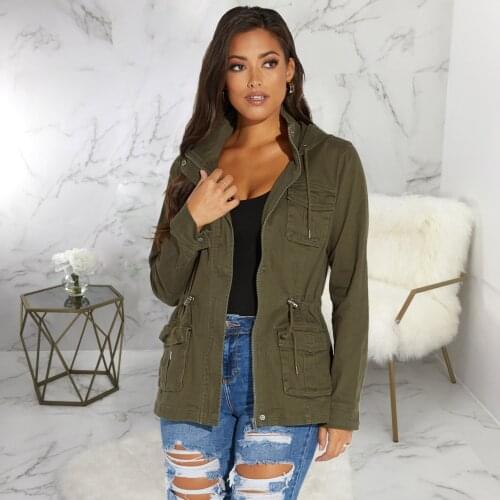 S-XXXL Womens Casual Camouflage Jacket With Pockets Sexy V Neck Long Sleeve Button Down Denim Coat