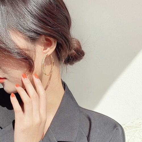 Punk Girl Earrings Fashion New Temperament Earrings Net Red Exaggerated Acrylic Atmospheric Circle Earrings Womens Clothing