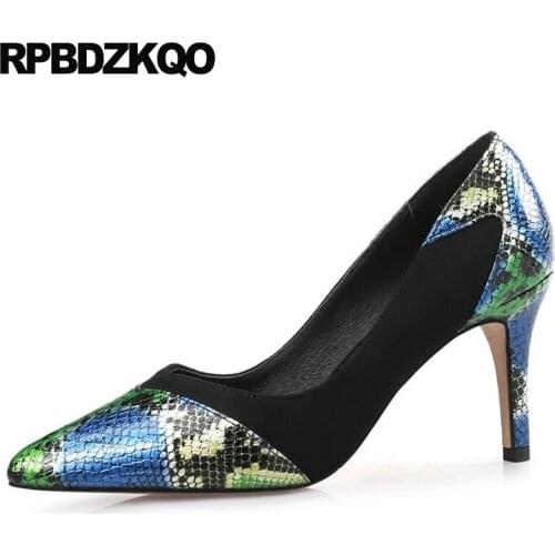 3 Inch Snakeskin 2017 Spring Fashion Women Pumps Medium Pointed Toe Stiletto High Heels 12 44 Snake Novelty 10 42 Size 4 34 Plus