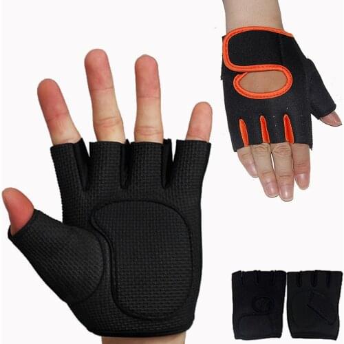 1 pair Men Women Half Finger Weight Lifting Dumbbell Non-Slip Gloves for Fitness Sports Gym Climbing Cycling Bike MTB Gloves
