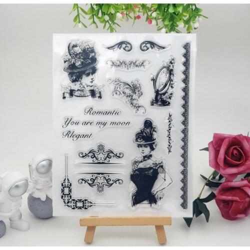 1pc Flower Transparent Clear Silicone Stamp Seal DIY Scrapbook Rubber Stencil Embossing Diary Decoration Office School Supplies