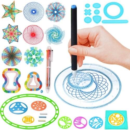 1pc Geometric Ruler for Students Mathematics Drawing Drafting Tools Learning Painting Children Puzzle Toys Spirograph Art Tool