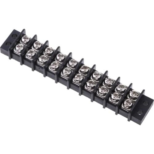 10 Gang Terminal Block Nickel Plated Brass Contacts 30A For Marine Boat RV