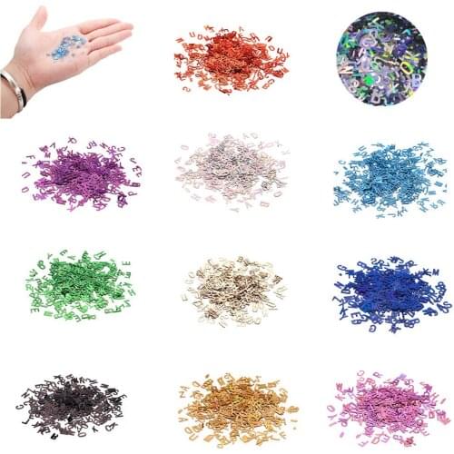 10g Letter Confetti Jewelry Fillings Loose Sequins Nail Glitter Paillette Laser Sequin for Epoxy Resin Molds DIY Nails Art Tools