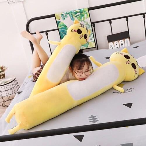 165cm Plush Toys Animal Cat Cute Creative Long Soft Toys Office Lunch Break Nap Sleep Pillow Cushion Stuffed Gift Doll for Kids