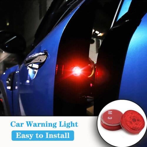 2/4pcs 3LED Car Warning Lights Car Door Alarm Signal Light Anti Rear-end Collision Lamps Easy to install