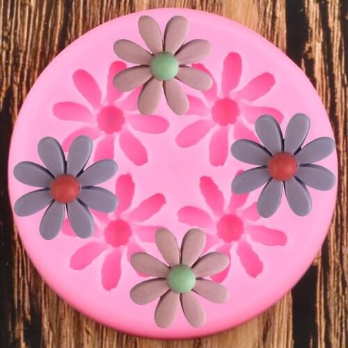 3D Flower Silicone Mold Daisy Cupcake Topper Fondant Mould Cake Decorating Tools Chocolate Candy Resin Clay Polymer Clay Moulds