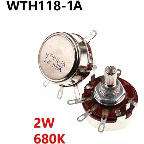 5Pcs WTH118 2W 680K Single Turn Carbon Film Potentiometer