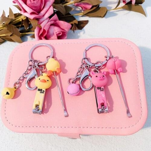 Anime Cartoon Creative Cute Nail Scissors Earpick Hardware Animal Keychain Fashion Trend Bag Pendant Couple Gift Bag Unisex