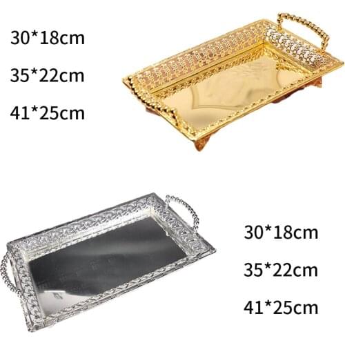 Tea Dessert Display Jewelry Storage Plate Plate Fruit Alloy Sugar Dessert Trays for Home Decor