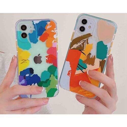 Colorful Watercolor Graffiti Case For iPhone 12 Mini 11 Pro Max SE 2020 7 8 Plus XS Max X XR Shockproof Silicone Soft Back Cover