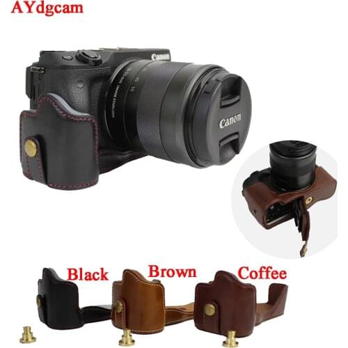 Pu Leather Camera Video Case For Canon EOS M3 EOSM3 Camera Half Case Set Cover With Open Battery High quality