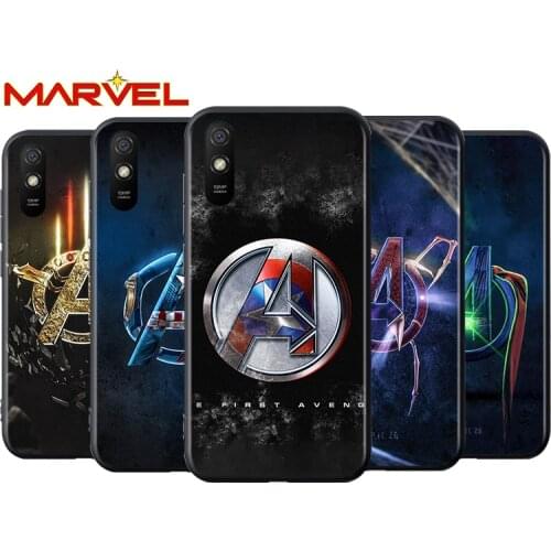 Marvel Avengers logo for Xiaomi Redmi 10X Pro 9C 9A 9T 9 GO K40 K30 Ultra K20 8 7 S2 6 5 4X Pro Soft Black Phone Case