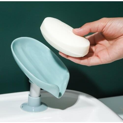 Bathroom Shower Soap Holder Sponge Storage Plate Tray Bathroom Supplies Bathroom Gadge Leaf Shape Soap Box Drain Soap Holder Box