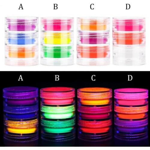 Phosphor Nail Glitter Powder Luminescent Long-Lasting PET Nail Pigment Powder for Female Phosphor Powder Powder Glow in the Dark